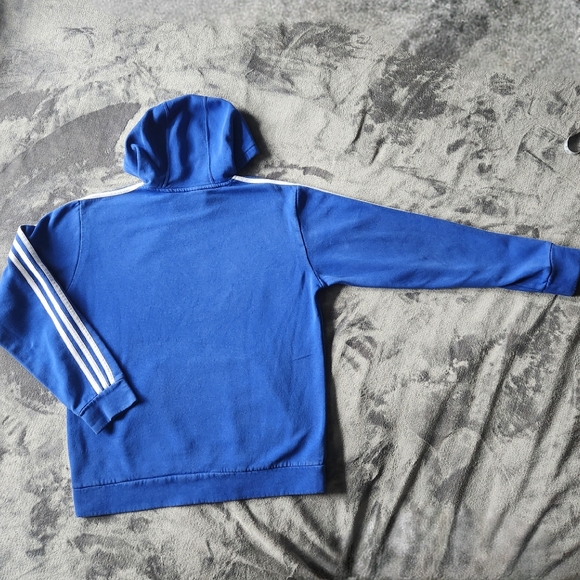 Adidas Men's Essential 3 Stripe Pullover Hoodie, Color: Blue, Size: M - Picture 7 of 9